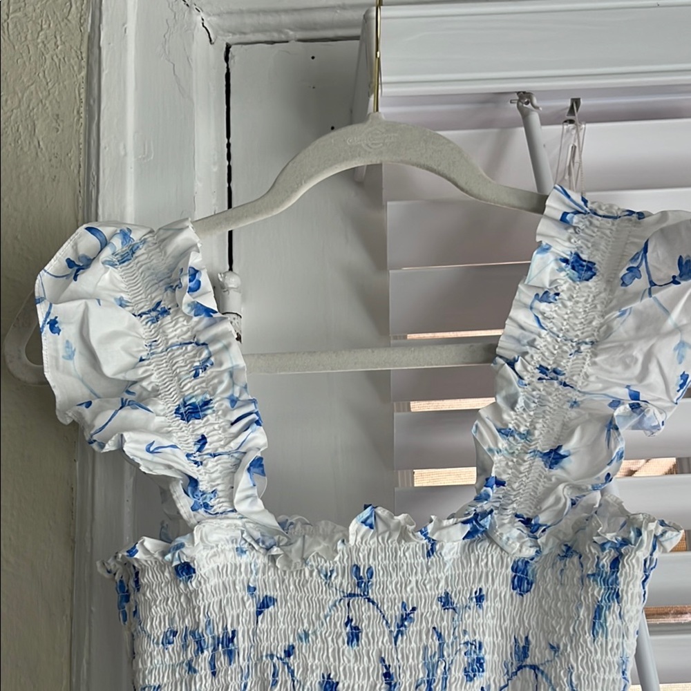 Hill House White and Blue FloralMaxi Dress - Picture 4 of 4